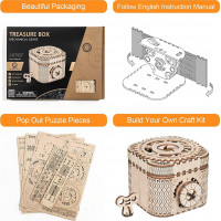 ROBOTIME Roker 3D drevené puzzle Trezor 158 dielikov