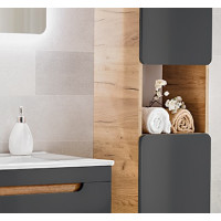 Zostava kúpeľňového nábytku BÁRA cosmos 40 cm s umývadlovou slim skrinkou vr. keramického umývadla s prepadom