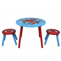 Detský stolček s 2 stoličkami Spiderman - modrý/červený