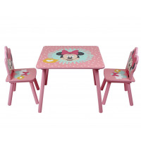 Detský stolček s 2 stoličkami Myška Minnie - ružový