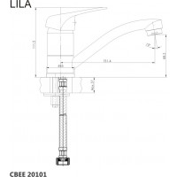 Kuchynská drezová batéria LILA - ramienko 17 cm - chrómová