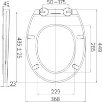 WC sedátko samozatvárací SLIM - 44,9x36,8 cm