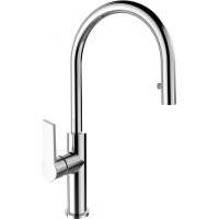 Kuchynská drezová batéria DITA s výsuvnou sprchou - chrómová