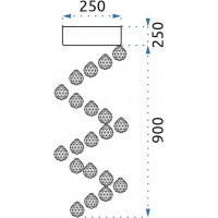 Stropné krištáľové svietidlo CRYSTAL symphony 25x90 cm