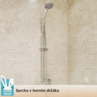 Sprchová tyč s držiakom sprchy a horným držiakom - chrómová