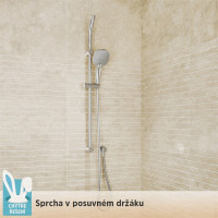 Sprchová tyč s držiakom sprchy a horným držiakom - chrómová