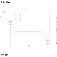 Umývadlový nástenný kohútik KASIA - ramienko 20 cm - chrómový