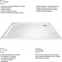 Sprchovací kút Kora s vaničkou z liateho mramoru - 90x80 cm - biely/sklo Grape