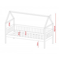 Detská domčeková posteľ z masívu borovice DIANA so šuplíkmi - 200x90 cm - BIELA