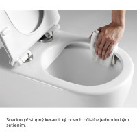 Závesné WC RIMLESS kapotované - 48,5x34x35,5 cm - biele + Duroplast sedátko slim