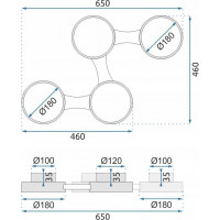 Stropné LED svietidlo GRID 20W - čierne / hnedé + ovládač