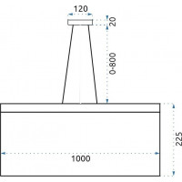 Stropné LED krištáľové svietidlo WATERFALL lines - 38W - chrómové