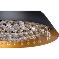 Stropné LED krištáľové svietidlo DISH - 20W - čierne/zlaté