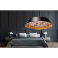 Stropné LED krištáľové svietidlo DISH - 20W - čierne/zlaté