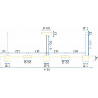 Stropné LED svietidlo ARMS line 24W - zlaté