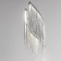 Stropné LED krištáľové svietidlo WATERFALL lines - 38W - chrómové