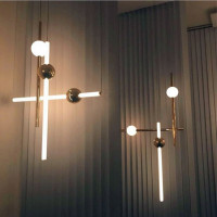 Stropné LED svietidlo BAR zvislé - 12W - zlaté/biele