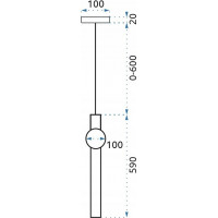 Stropné LED svietidlo BAR zvislé - 12W - zlaté/biele