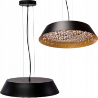 Stropné LED krištáľové svietidlo DISH - 20W - čierne/zlaté