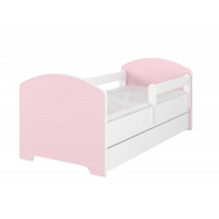 Detská posteľ OSKAR -140x70 cm - BEZ MOTÍVU - ružová