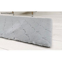 Kusový koberec OSLO TX vzorovaný - svetlo šedý - imitácia králičej kožušiny - 140x180 cm