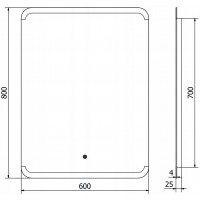 Obdĺžnikové zrkadlo MEXEN NIDA 60x80 cm - s LED podsvietením a vyhrievaním, 9806-060-080-611-00