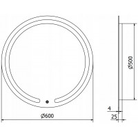 Okrúhle zrkadlo MEXEN ROSE 60 cm - s LED podsvietením a vyhrievaním, 9810-060-060-611-00