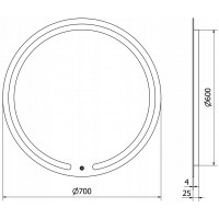 Okrúhle zrkadlo MEXEN ROSE 70 cm - s LED podsvietením a vyhrievaním, 9810-070-070-611-00