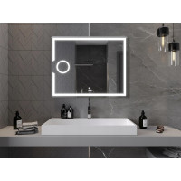 Obdĺžnikové zrkadlo MEXEN ONYX 100x80 cm - s LED podsvietením, zväčšovacou lupou a vyhrievaním, 9813-100-080-611-00
