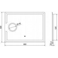 Obdĺžnikové zrkadlo MEXEN ONYX 80x60 cm - s LED podsvietením, zväčšovacou lupou a vyhrievaním, 9813-080-060-611-00