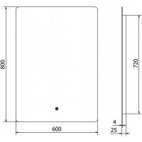 Obdĺžnikové zrkadlo MEXEN SUN 60x80 cm - s LED podsvietením a vyhrievaním, 9807-060-080-611-00