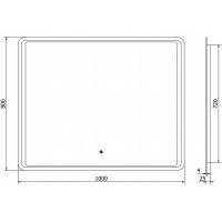 Obdĺžnikové zrkadlo MEXEN ZUSA 100x80 cm - s LED podsvietením a vyhrievaním, 9808-100-080-611-00