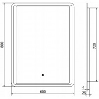 Obdĺžnikové zrkadlo MEXEN ZUSA 60x80 cm - s LED podsvietením a vyhrievaním, 9808-060-080-611-00