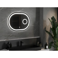 Oválne zrkadlo MEXEN UMBA 80x60 cm - s LED podsvietením, zväčšovacou lupou a vyhrievaním, 9822-080-060-611-00