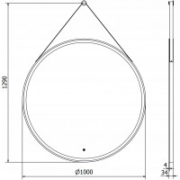 Závesné okrúhle zrkadlo MEXEN RENI 100 cm - s LED podsvietením a vyhrievaním, 9812-100-100-611-70
