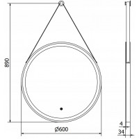 Závesné okrúhle zrkadlo MEXEN RENI 60 cm - s LED podsvietením a vyhrievaním, 9812-060-060-611-70