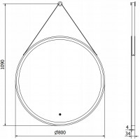 Závesné okrúhle zrkadlo MEXEN RENI 80 cm - s LED podsvietením a vyhrievaním, 9812-080-080-611-70