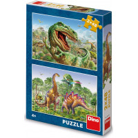 Puzzle Súboj dinosaurov 2x48 dielikov