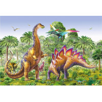 Puzzle Súboj dinosaurov 2x48 dielikov