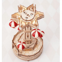 ROBOTIME Roker Svietiace 3D drevené puzzle Hracia skrinka: Parašutistická výsadková veža 184 dielikov