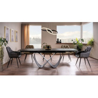 Jedálenské kreslo RISA - šedá ekokoža