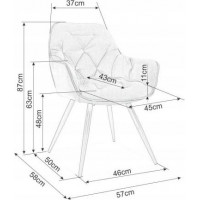 Jedálenské kreslo RISA - šedá ekokoža