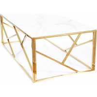 Konferenčný stolík EDGE A 120x60 - biely mramor/zlatý
