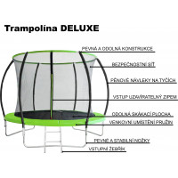 PIXINO Trampolína Deluxe 366 cm s ochrannou sieťou a rebríkom