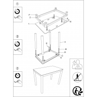 Jedálenský stôl SPIRAL 80x60 - krémový