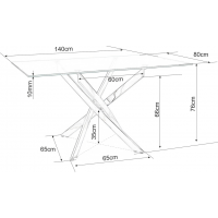 Jedálenský stôl ALTAIR II 140x80 - sklo/chróm