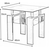 Konferenčný stolík LENNOX 60x60 - sklo/betón