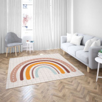 Detská prešívaná podložka DUHA - 120x120 cm - béžová