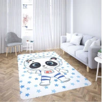 Detský penový koberec PANDA hviezdičky - 100x150 cm - modrý
