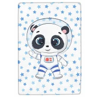 Detský penový koberec PANDA hviezdičky - 100x150 cm - modrý